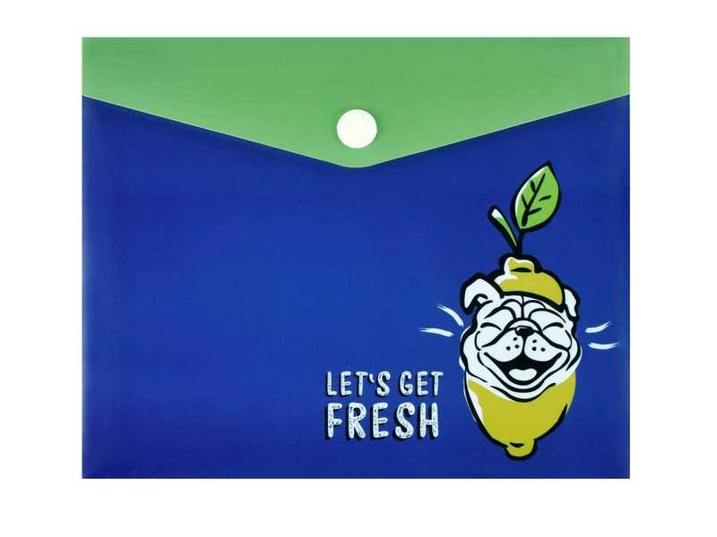 Купить оптом Папка А6 для документов «СОБАКА-УЛЫБАКА» (пластик, на кнопке) в Луганске