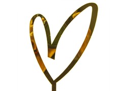 Топпер-сердце «Вензель» золото 10*18 см