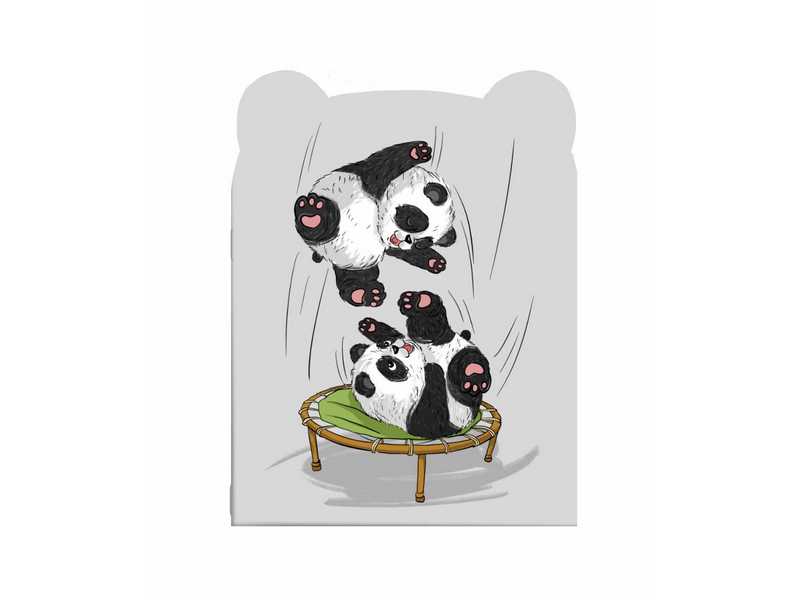 Купить оптом Блокнот 120*170мм 32 л точка «ВЕСЕЛЫЕ ПАНДОЧКИ» (скрепка, вырубка, офсет, мат. лам.) в Луганске