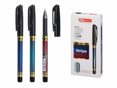 62456 [K228]Ручка гелевая "Stripel" цветной корпус 0,5 мм ЧЕРНАЯ (12шт/уп)