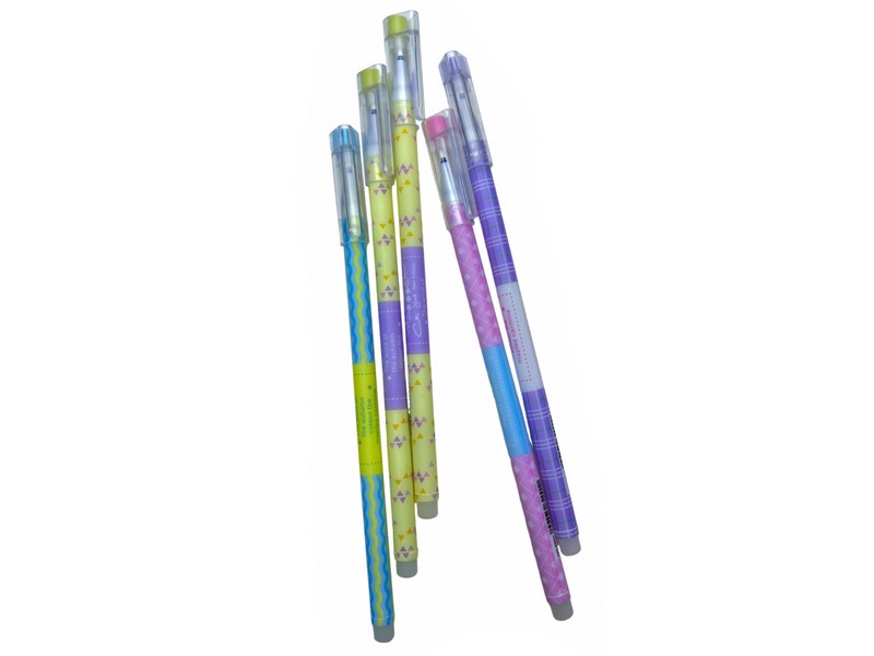 Ручка гелевая со стираемыми чернилами цветной корпус 0,5 мм СИНЯЯ (12шт/уп) 8801