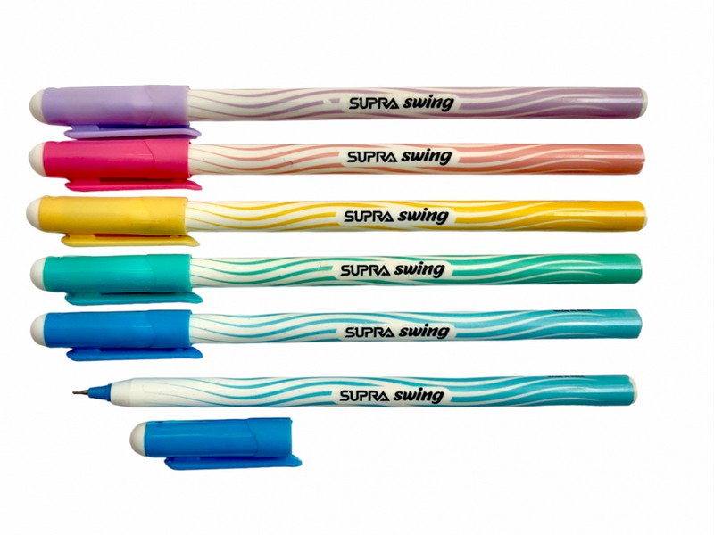Ручка масляная «SUPRA Swing» белый корпус 0,7 мм СИНЯЯ (50шт/уп)