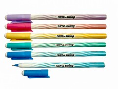 62480 [NB 07]Ручка масляная «SUPRA Swing» белый корпус 0,7 мм СИНЯЯ (50шт/уп)
