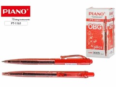 62481 [PT-1161 крас]Ручка масляная автомат. «PIANO» красный трехгранный корпус 0,8 мм КРАСНАЯ (50шт/уп)