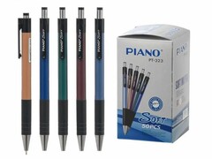 62483 [PT-323]Ручка масляная автомат. «PIANO» цветной корпус 0,8 мм СИНЯЯ (50шт/уп)