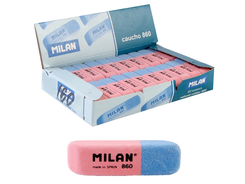 Ластик «MILAN» прямоугольный, скошенные края сине-розовый (60шт/уп)