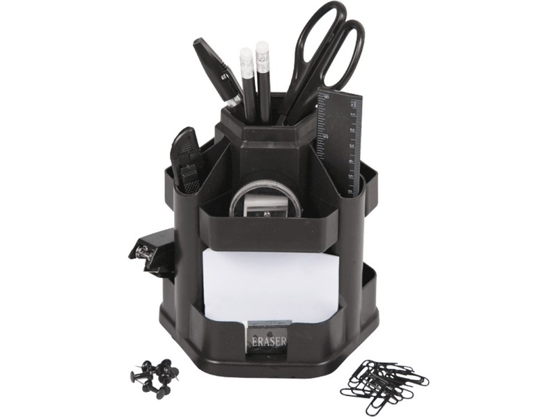 Купить оптом Органайзер шестигранный вращающийся «Attomex» 13 предметов черный в Луганске