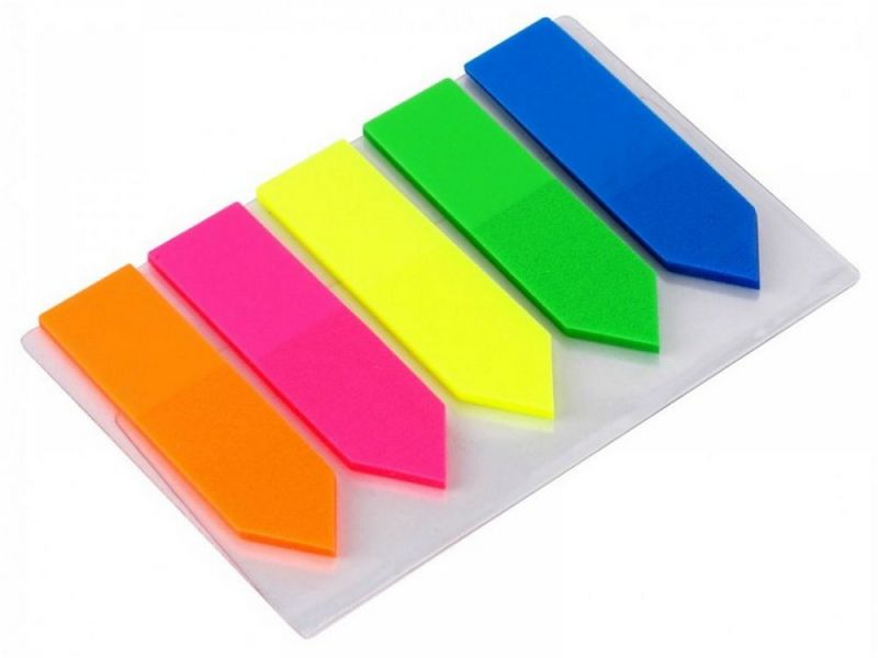Набор закладок пластиковых с клеевым краем «СТРЕЛКИ» 5 цветов NB-406