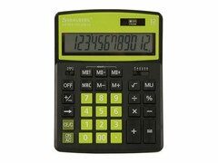 62563 [250477]Калькулятор настольный 12-разрядный "BRAUBERG EXTRA COLOR" 20,6*15,5 см черно-салатовый