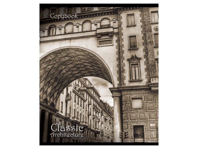 Тетрадь 96 л КЛЕТКА "КЛАССИЧЕСКАЯ АРХИТЕКТУРА" (гребень, мелов. картон, офсет)