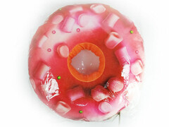 65494 [BAV-013]Подушка-игрушка Пончик глазурь розовая 48*48см BAV-013