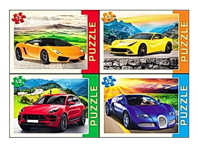 Купить оптом ПАЗЛЫ 12 элементов. КРУТЫЕ АВТОМОБИЛИ кратно 32 в Луганске