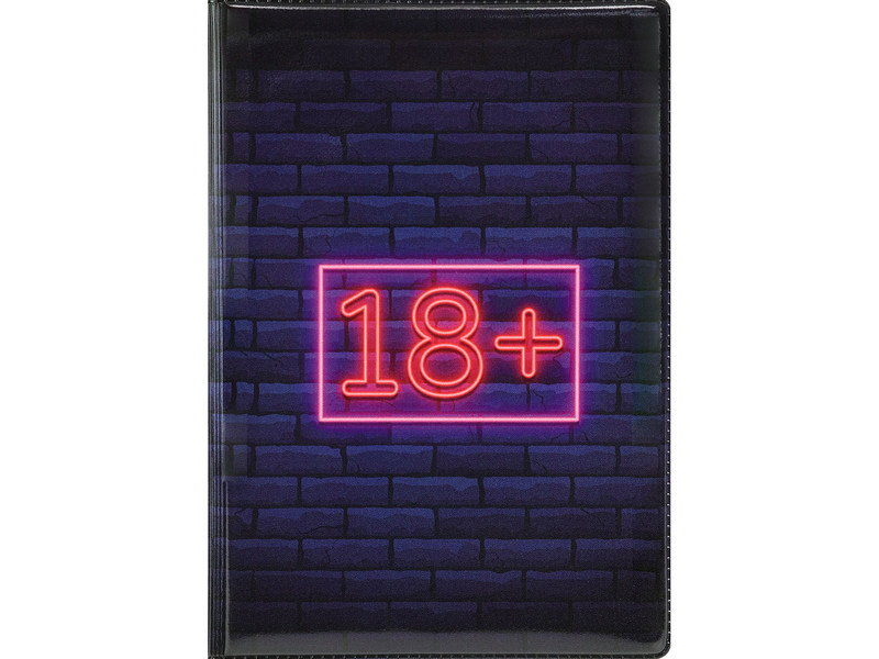 Обложка для паспорта «18+» в неоне ОП-1304