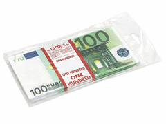 66070 [9-51-0013]Деньги шуточные «100 евро» 15,5*7,5 см