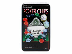 Набор для покера «Poker chips» 100 фишек в металлическом футляре