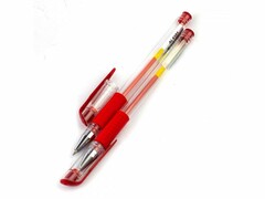 66640 [AL6101 крас]Ручка гелевая «ALINGAR» прозрачный корпус 0,5 мм КРАСНАЯ (12шт/уп)