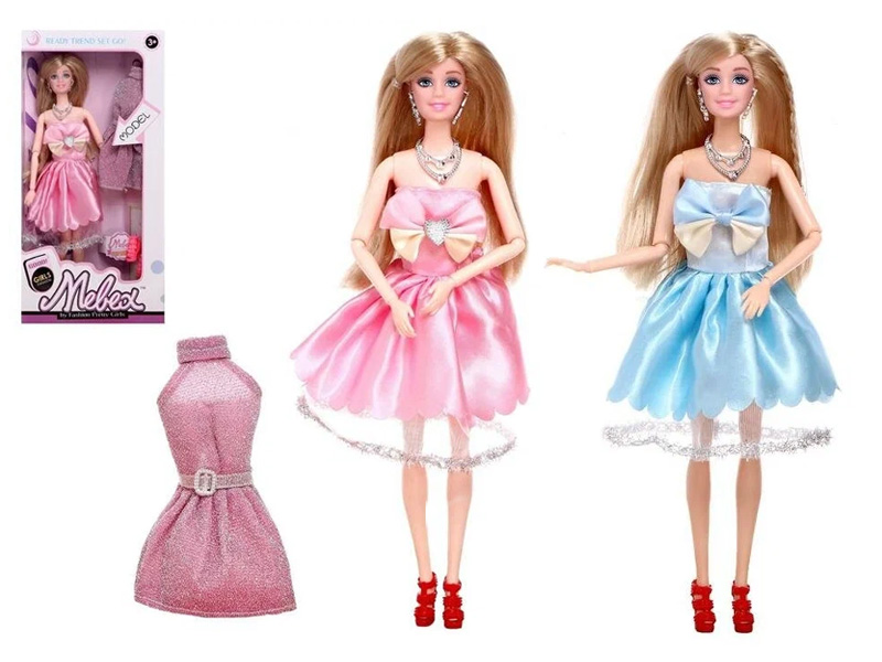 Кукла шарнирная 29 см с платьем в кор. 348A3
