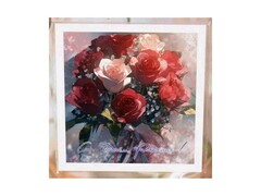 Карточка "С Днем Рождения!" (букет роз) K388
