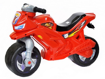 Мотоцикл-каталка 2-х колесный красный (муз.)