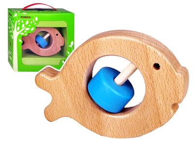 Зеленая игрушка. Стучалка. Рыбка