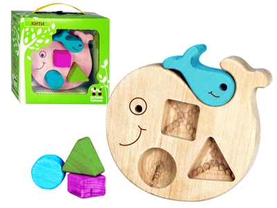 Зеленая игрушка. Сортер. Киты