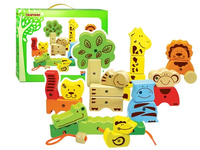 Зеленая игрушка. Кубики. Животные