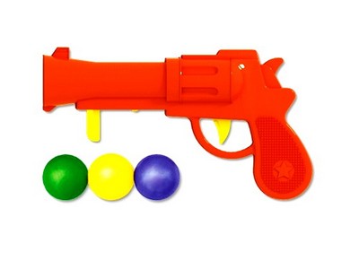 Пистолетик пластмассовый с шариками в п/пакете