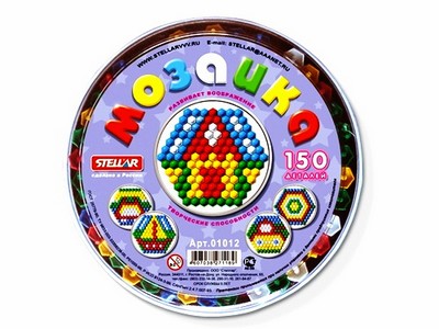 Мозаика (диаметр 13мм/150 деталей) круглая коробка