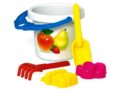 Песочный набор № 122 (ведро 0,8 л термо, совок 19 см, грабли 19 см, 2 формочки)