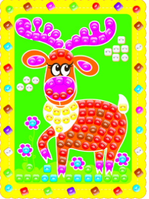 Аппликация из пуговиц "Олень"