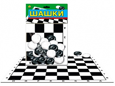 НАСТОЛЬНАЯ ИГРА ШАШКИ + поле 28,5*28,5 см в пак.