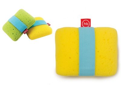 Мочалка с эластичным фиксатором на руку (ЖЕЛТАЯ) "SPONGE+"