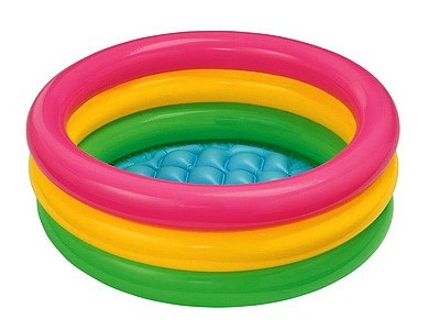 Бассейн с надувным дном "РАДУГА" 86*25см, 68л 58924NP