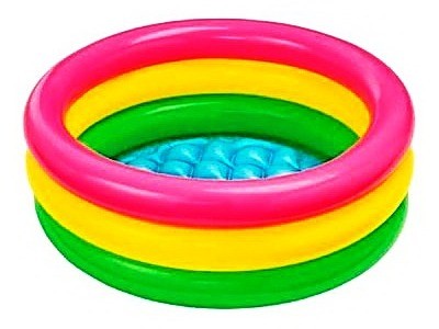 Бассейн с надувным дном "РАДУГА" 61*22см, 34л 57107NP
