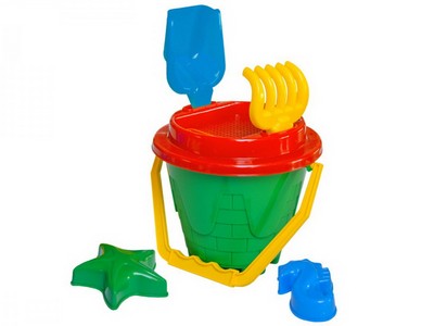 Песочный набор "Замок" (ведро, сито, 2 пасочки, грабли, лопатка)