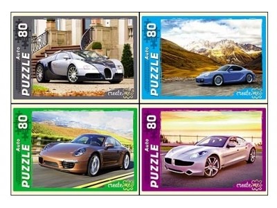 ПАЗЛЫ 80 элементов. ШИКАРНЫЕ АВТОМОБИЛИ кратно 16
