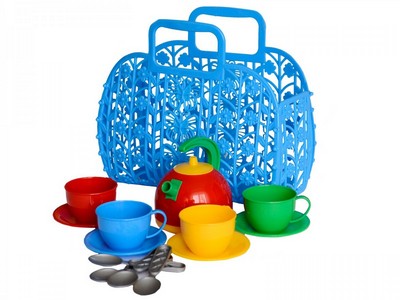 Корзинка с набором посуды 12 эл.