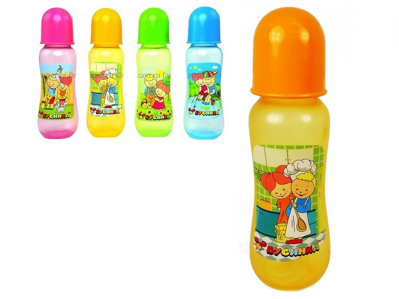 Бутылочка с талией цветная 250 мл ПП 1914