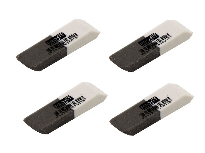 Ластик синтетич. каучук БЕЛО-СЕРЫЙ комбин. (36шт/уп) ЛС-5601