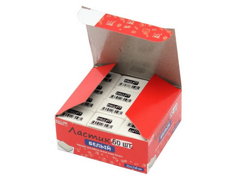 Ластик синтетич. каучук белый 25*17*6мм (60шт/уп) ЛС-5598