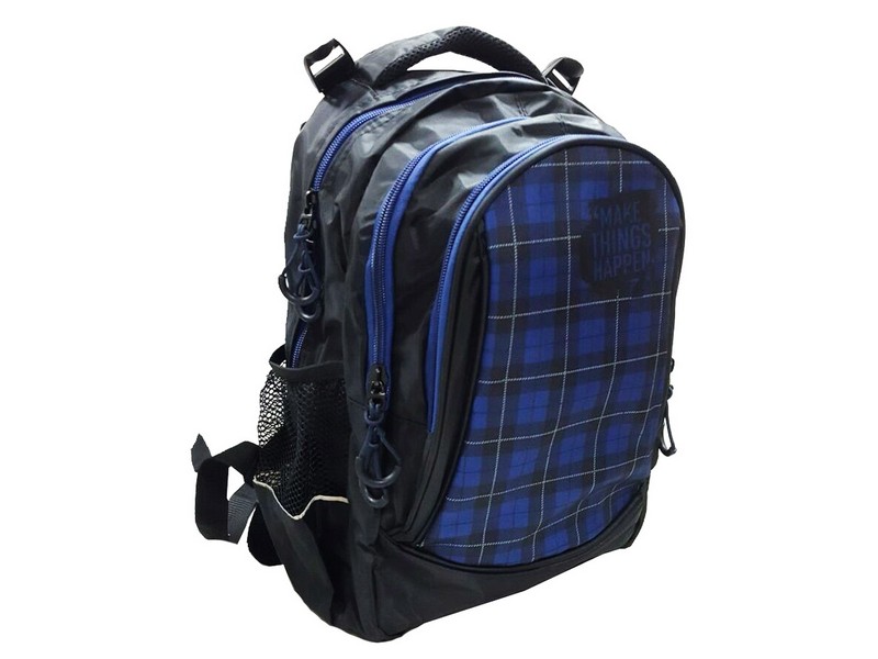 РЮКЗАК МОЛОДЕЖНЫЙ. СИНЯЯ КЛЕТКА (2 отд., 3 карм., ортоп. спинка) Р-2804