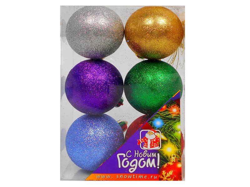 ШАР 60ММ ИСКРА 6ШТ 6ЦВ ПРОЗРАЧНАЯ КОРОБКА