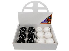 26713 [52-00103-048]ШАР 60ММ ПЕНОПЛАСТ 2 ВИДА ОБСЫПАННЫЕ БЛЕСТКАМИ С УЗОРОМ 2 ЦВЕТА 12ШТ В КОР. 52-00103-048