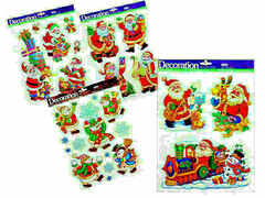 26716 [14-1747]НАКЛЕЙКА НОВЫЙ ГОД 4ВИДА 41Х31Х0,1СМ 14-1747