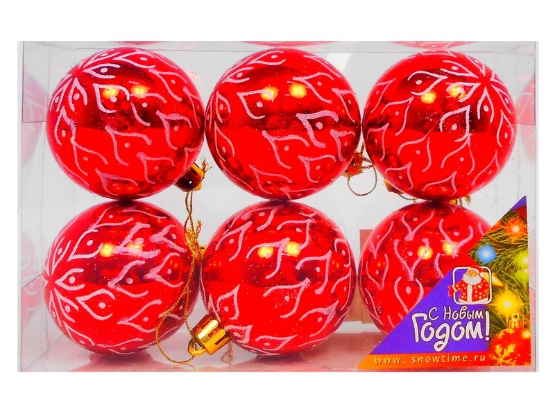 ШАР 60ММ С РИСУНКОМ ЛИСТЬЯ 6ШТ 1ЦВ ПРОЗРАЧНАЯ КОРОБКА