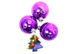 26725 [52-00103-81]ШАР 60ММ С РИСУНКОМ В СВЯЗКЕ 3ШТ БЛЕСТЯЩИЙ, РОЗОВЫЙ