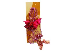 26737 [52-00150-124]ЦЕПЬ 1,8М РОЗОВАЯ СЕРДЦА И БАНТЫ  В ПАКЕТЕ