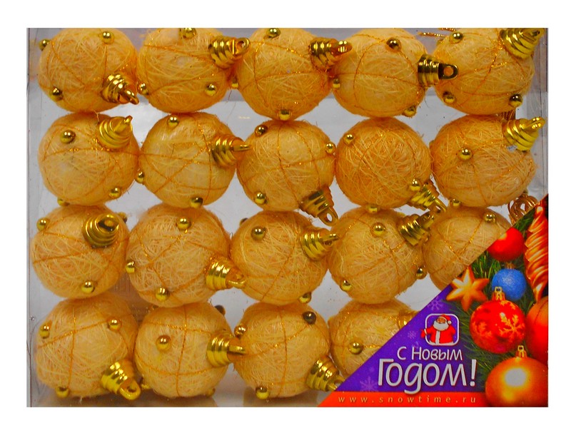 Купить оптом ШАР 40ММ ПЕНОПЛАСТ КЛУБОК С ЗОЛОТЫМИ НИТЯМИ И БУСИНКАМИ БЕЛЫЙ 20ШТ ПРОЗРАЧНАЯ КОРОБКА в Луганске