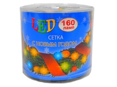 26752 [6616СН]Гирлянда ЗАНАВЕС ДИОД 160 ламп мул/син/бел/зол в тубе 1,5*1,5