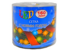 26755 [L-7716W]Гирлянда СЕТЬ ДИОД 160 ламп мул/син/бел/зол в тубе пр провод 1,5*1,5